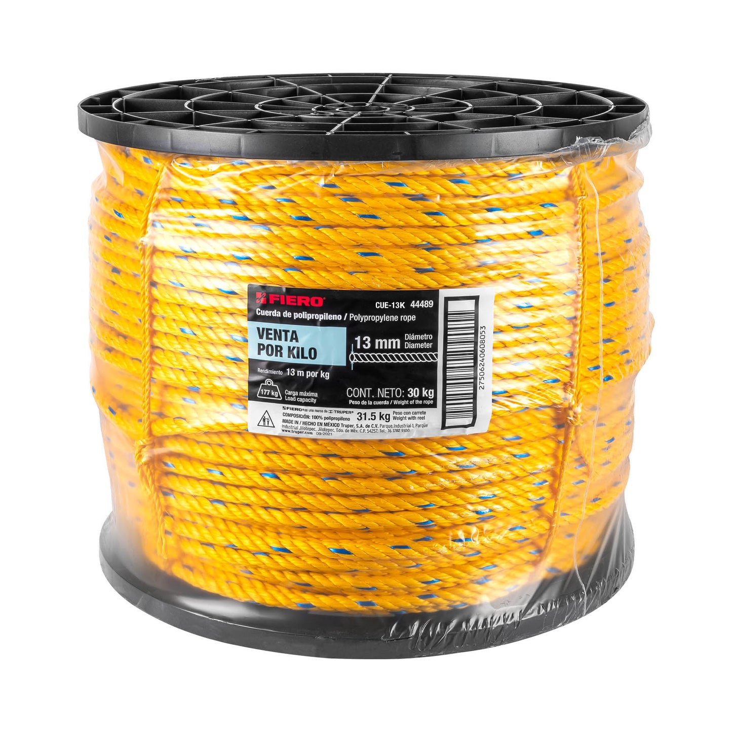 Cuerda Polipropileno 13mm Carrete 30kg