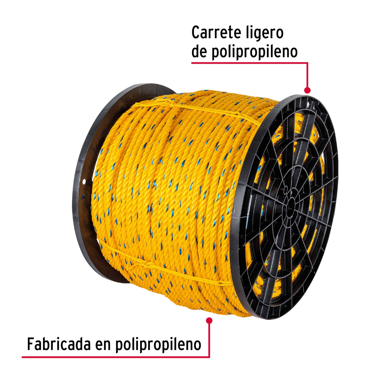 Cuerda Polipropileno 13mm Carrete 30kg