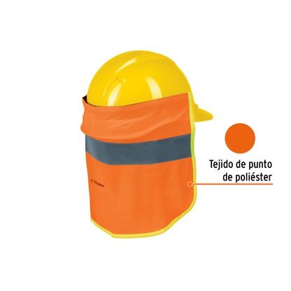 Cubrenuca para Casco Naranja con Cinta Reflejante