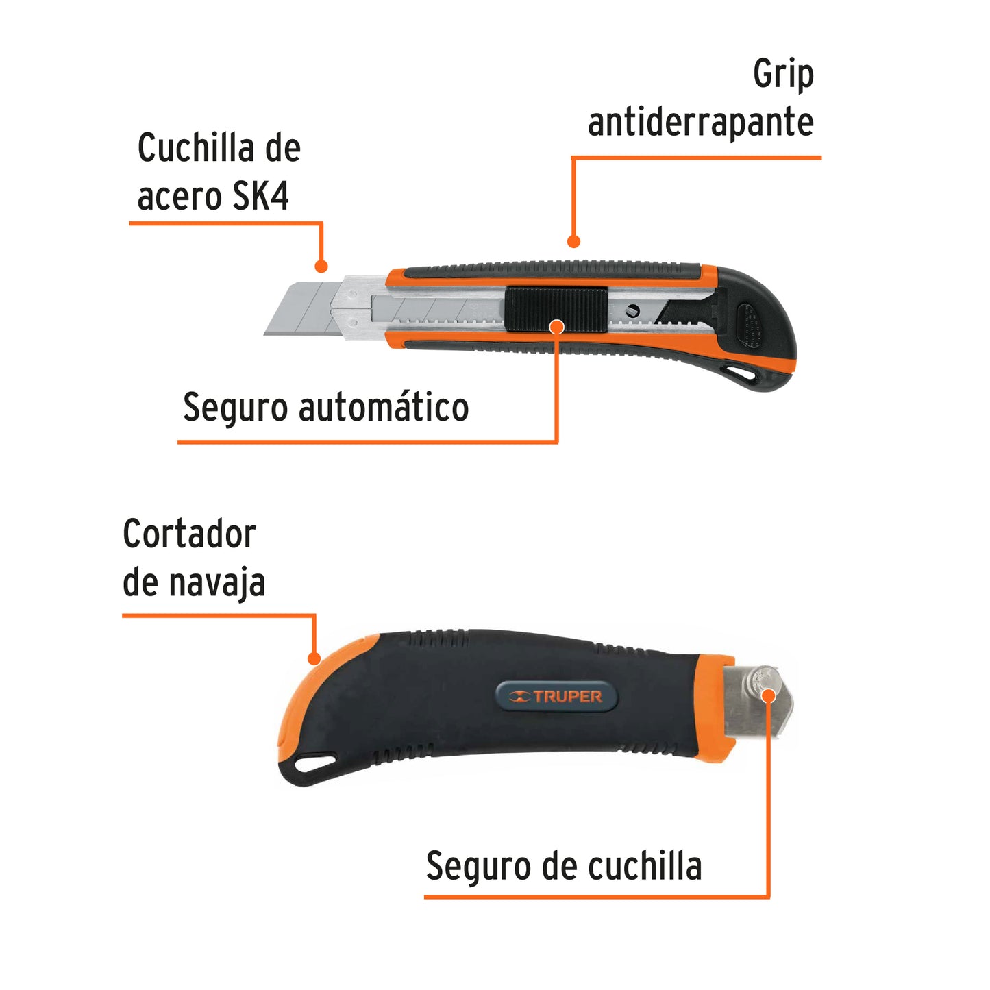 Cutter profesional de 25 mm con alma metálica y grip