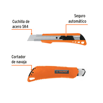 Cutter reforzado de 25 mm de plástico con alma metálica