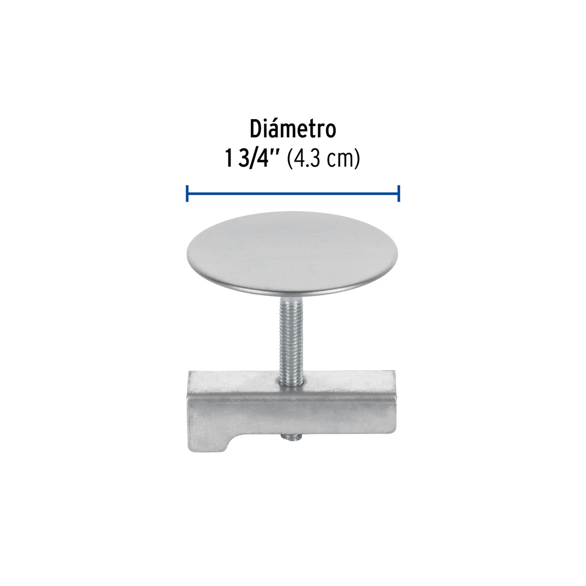 Cubretaladro de acero inoxidable 1-3/4" cromo · vista 3