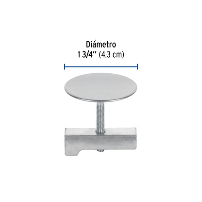 Cubretaladro de acero inoxidable 1-3/4" cromo · vista 3