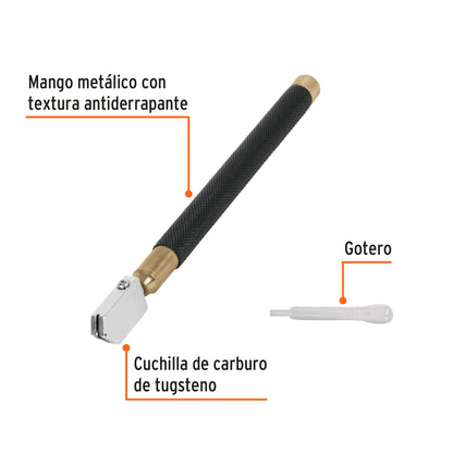 Cortador de vidrio 6 pulg. con deposito aceite