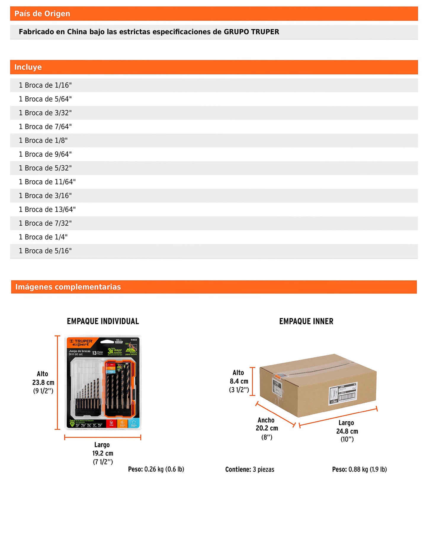 Juego de 13 brocas HSS para metal en estuche con punta Split Point
