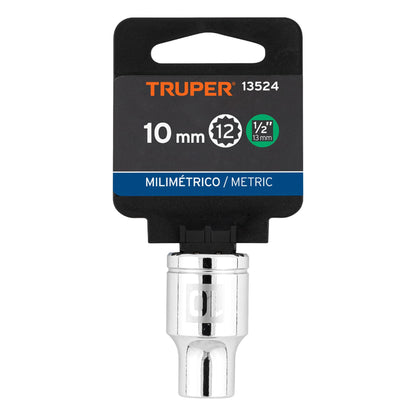 Dado 10 mm 12p cuadro 1/2pulg