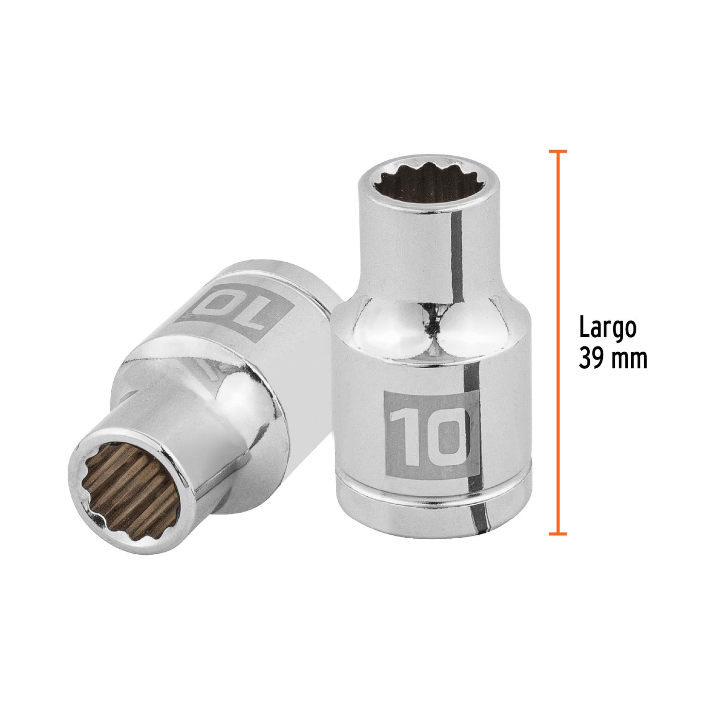 Dado 10 mm 12p cuadro 1/2pulg