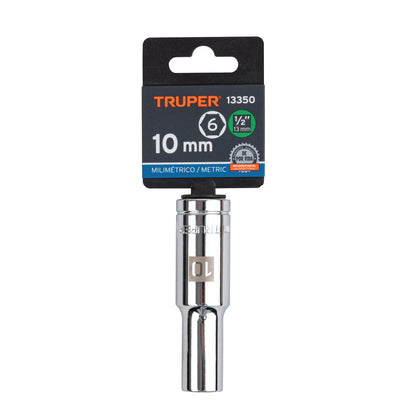 Dado largo 10 mm 6p cuadro 1/2pulg