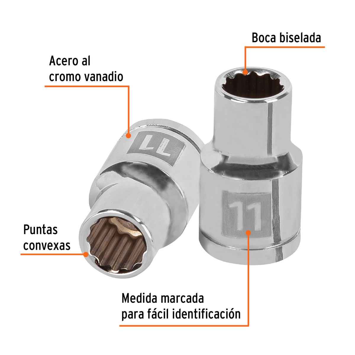 Dado 11 mm 12p cuadro 1/2pulg