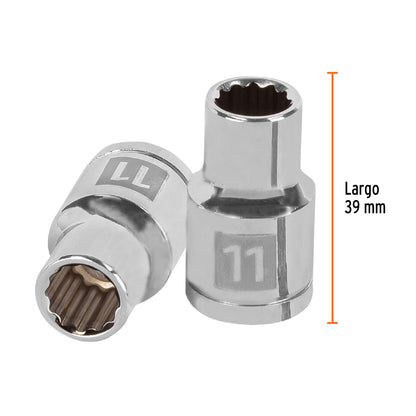 Dado 11 mm 12p cuadro 1/2pulg