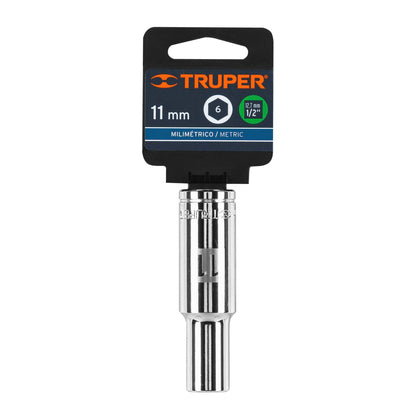 Dado largo 11 mm 6p cuadro 1/2pulg