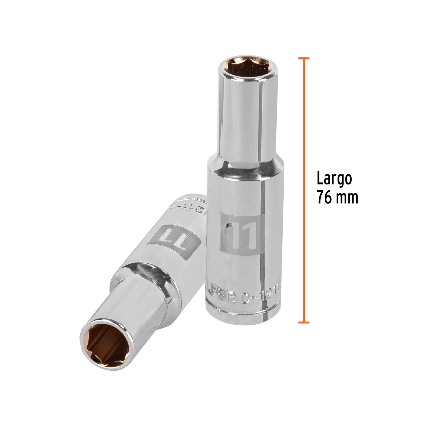 Dado largo 11 mm 6p cuadro 1/2pulg