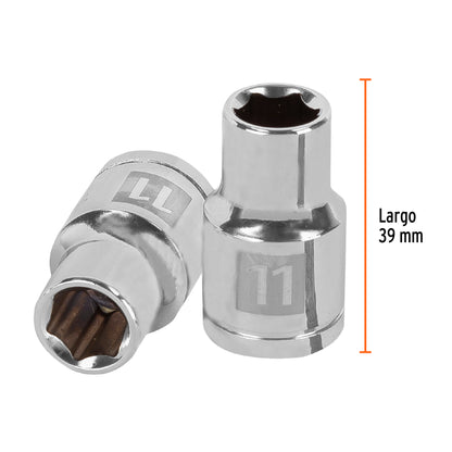Dado 11 mm cuadro 1/2 pulg