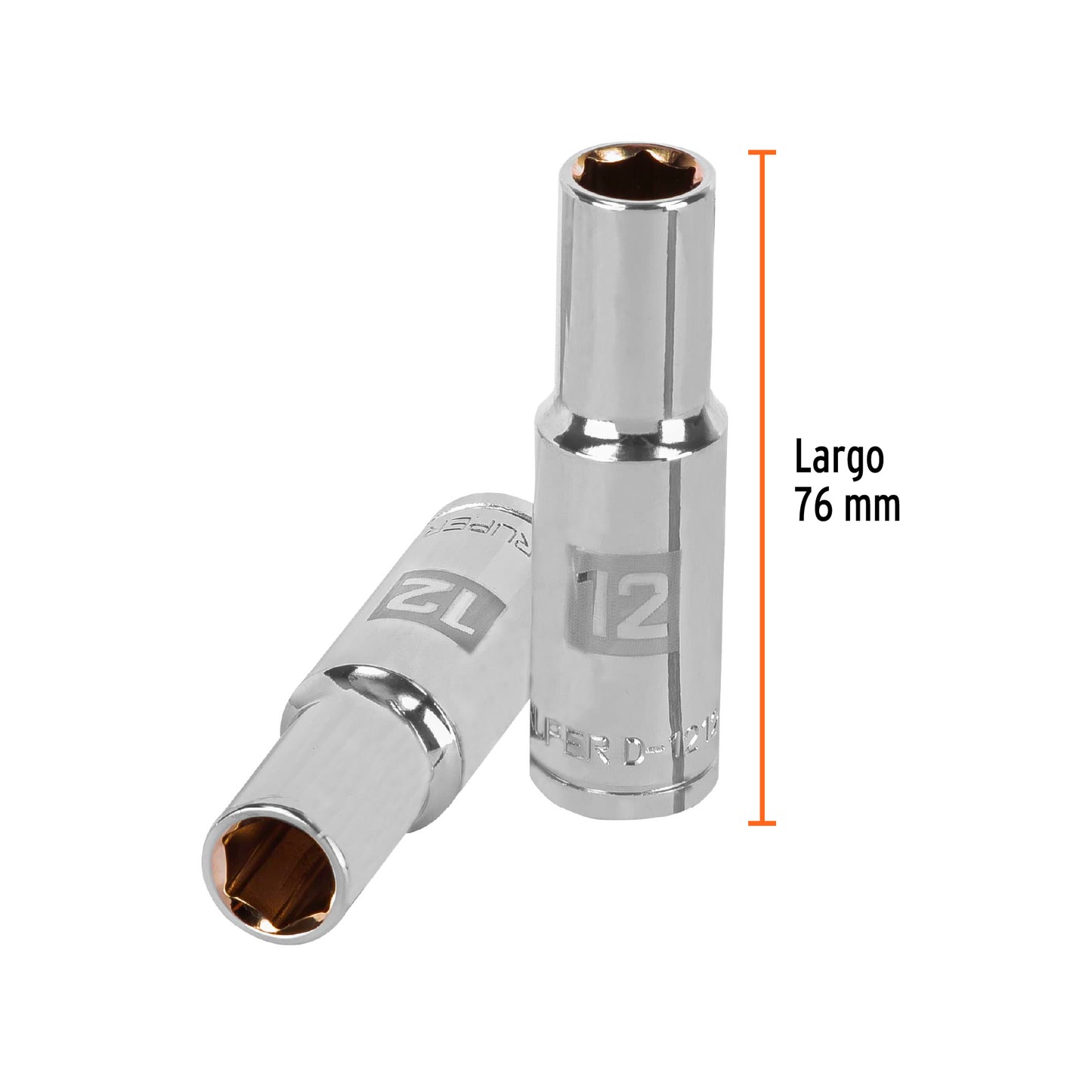 Dado largo 12 mm 6p cuadro 1/2pulg
