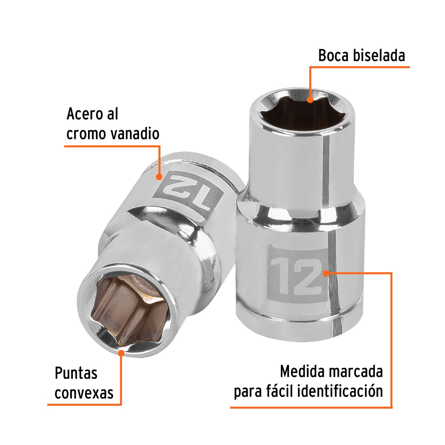 Dado 12 mm cuadro 1/2 pulg