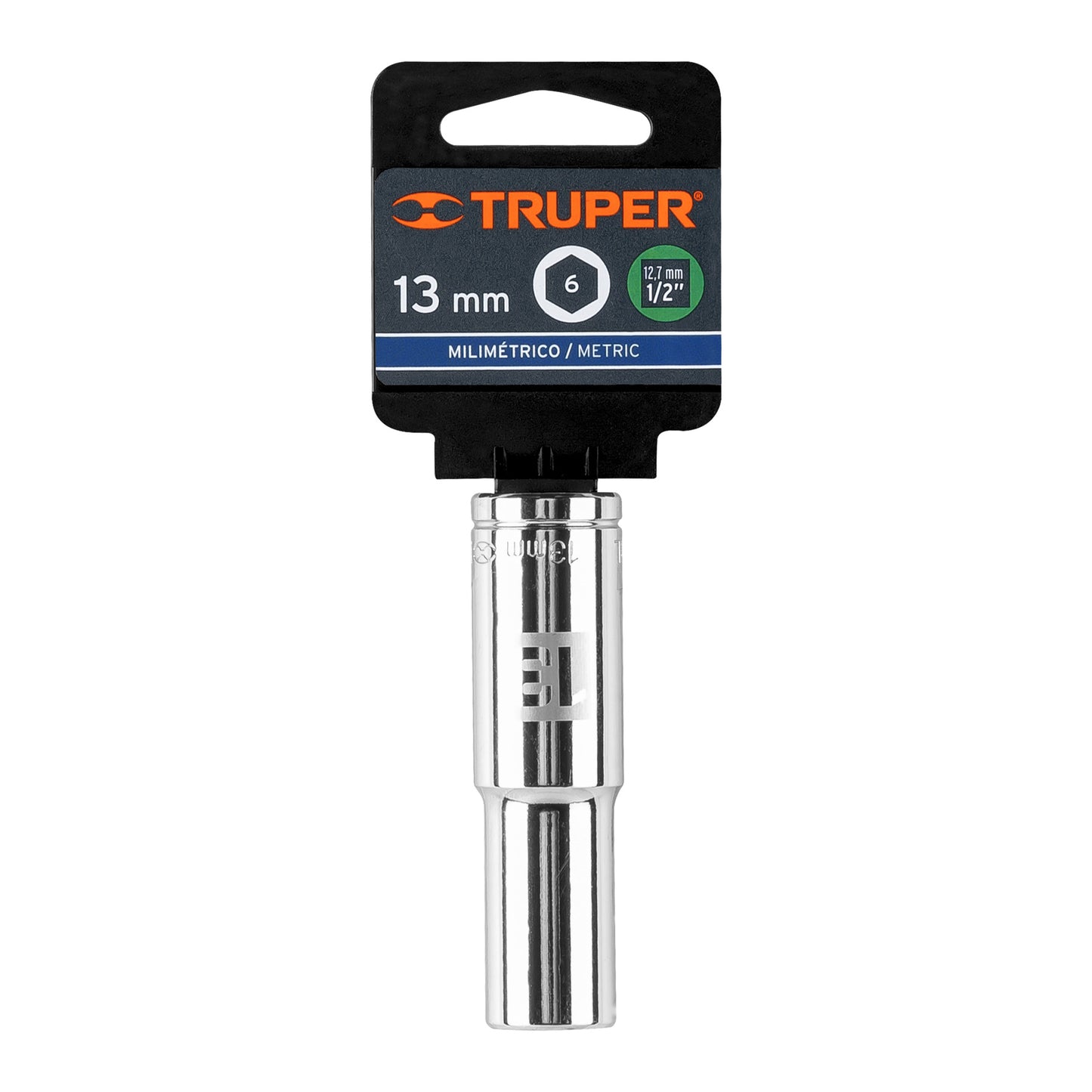 Dado largo 13 mm 6p cuadro 1/2pulg
