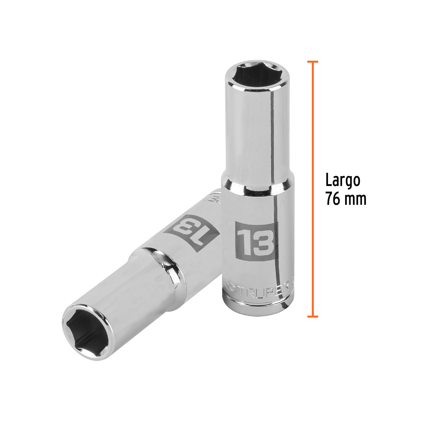 Dado largo 13 mm 6p cuadro 1/2pulg