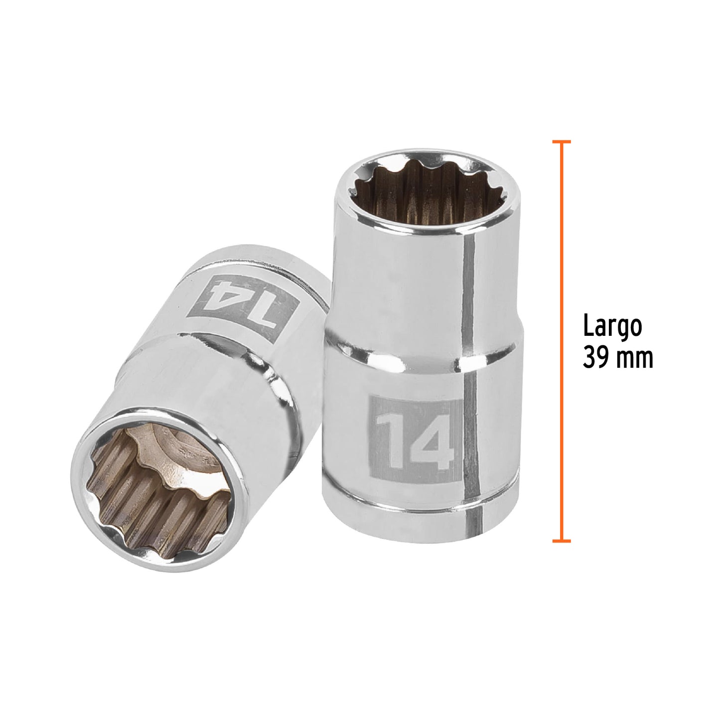 Dado 14 mm 12p cuadro 1/2pulg