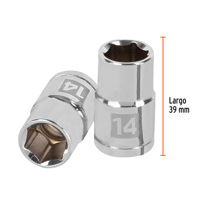 Dado 14 mm 6p cuadro 1/2pulg