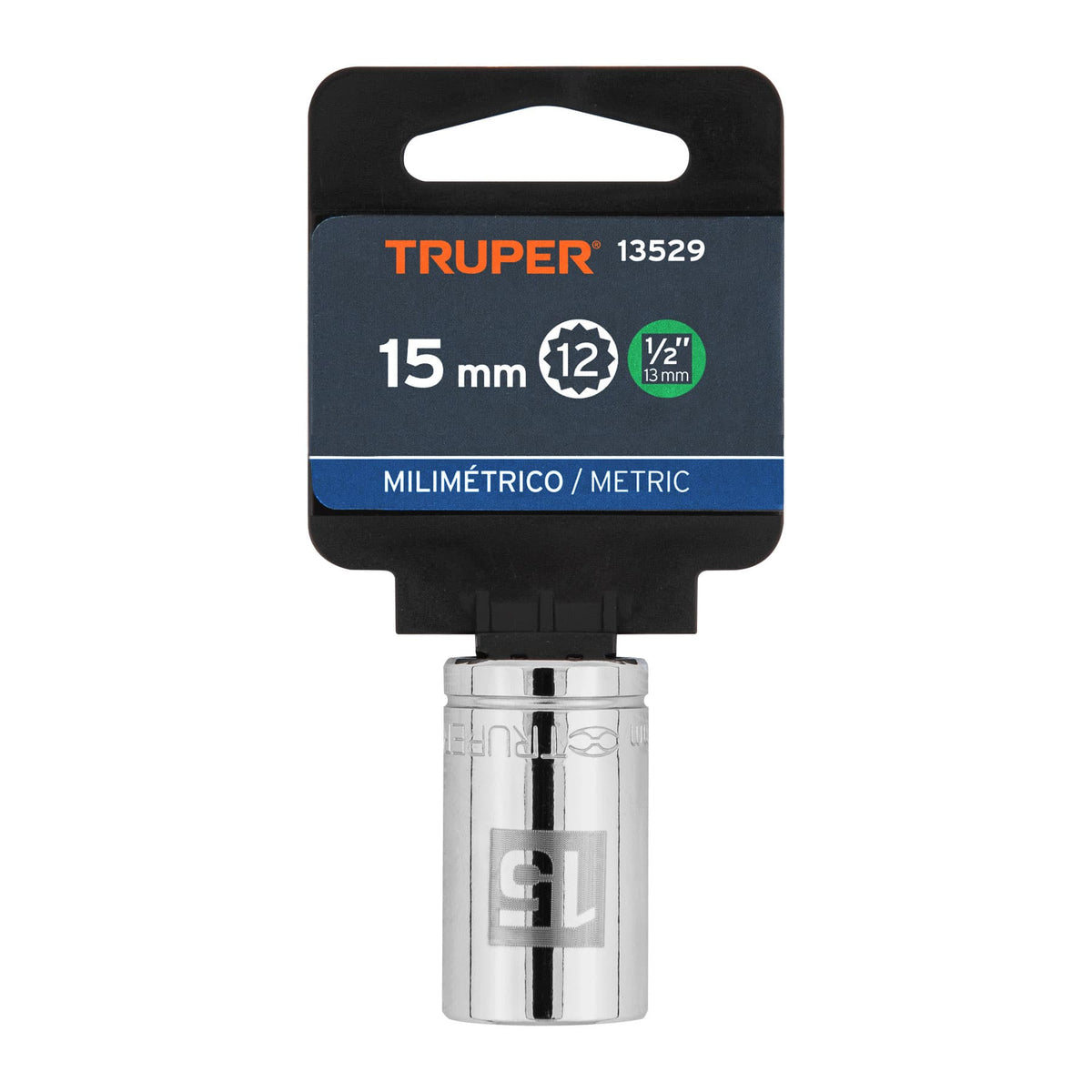 Dado 15 mm 12p cuadro 1/2pulg