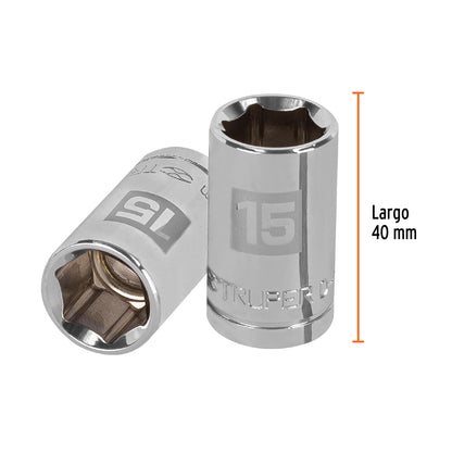 Dado 15 mm 6p cuadro 1/2pulg