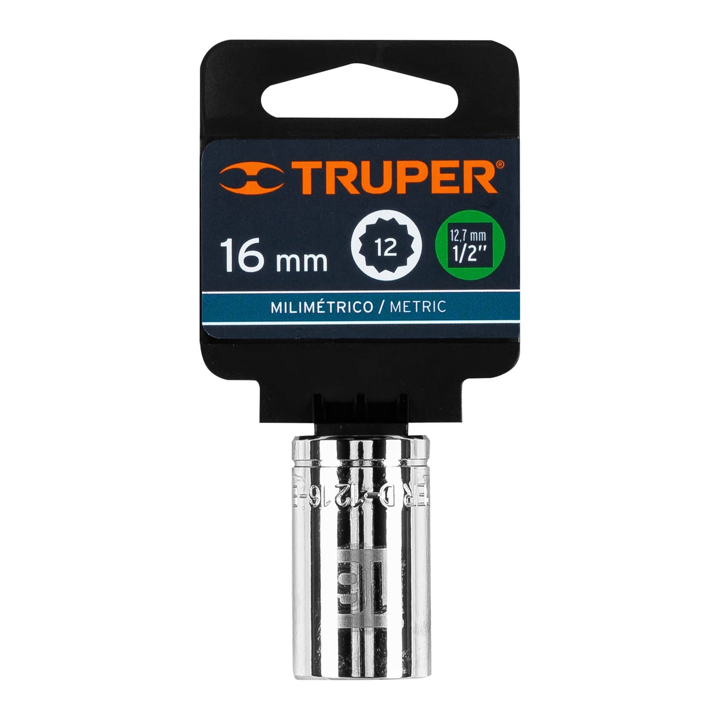 Dado 16 mm 12p cuadro 1/2pulg