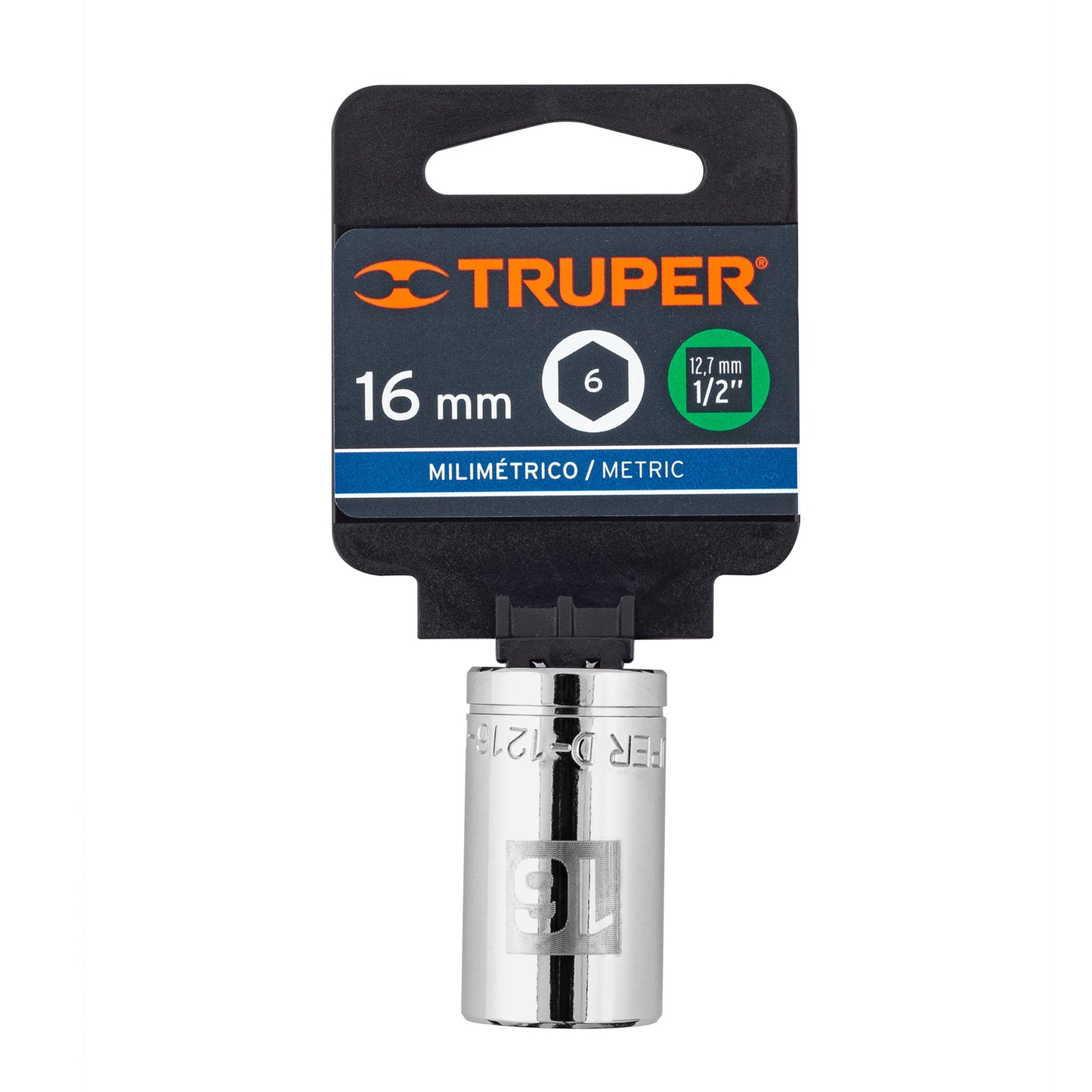 Dado 16 mm 6p cuadro 1/2pulg