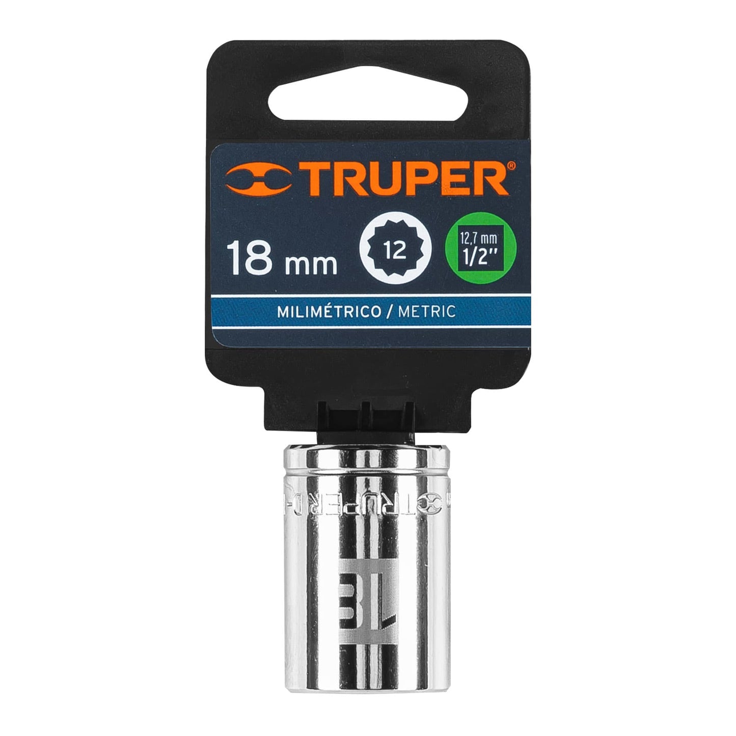 Dado 18 mm 12p cuadro 1/2pulg