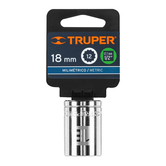 Dado 18 mm 12p cuadro 1/2pulg