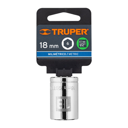 Dado 18 mm 6p cuadro 1/2pulg
