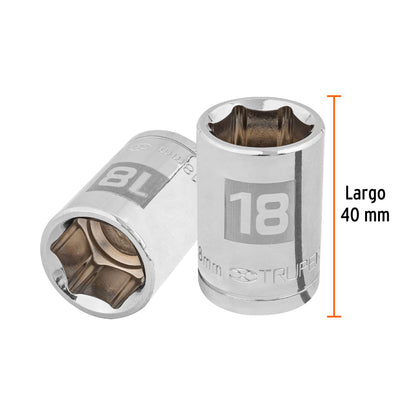 Dado 18 mm 6p cuadro 1/2pulg