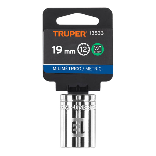 Dado 19 mm 12p cuadro 1/2pulg