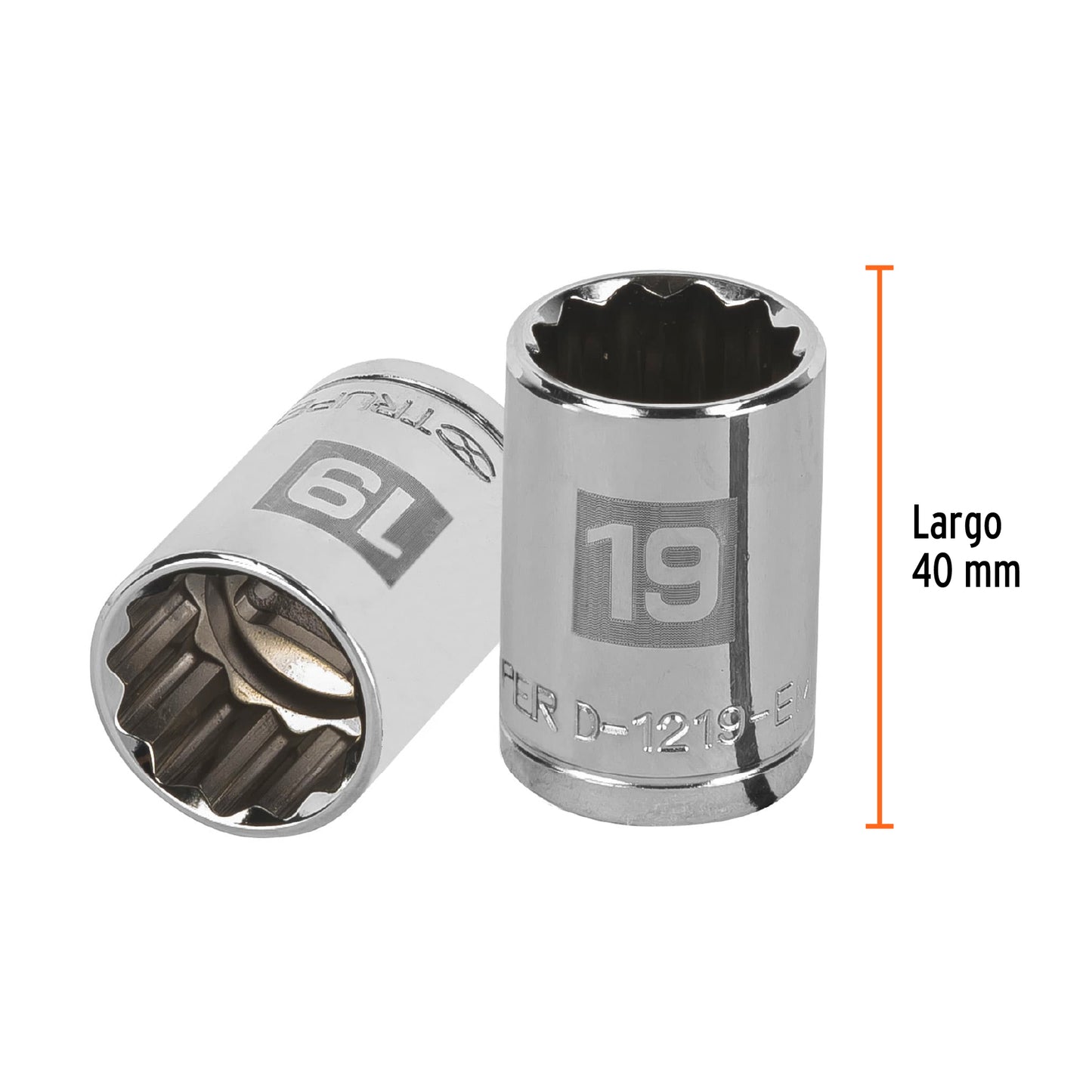 Dado 19 mm 12p cuadro 1/2pulg