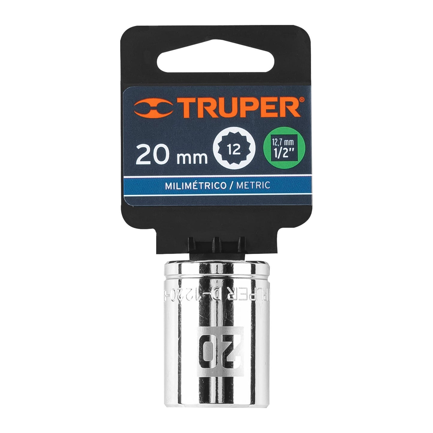 Dado 20 mm 12p cuadro 1/2pulg