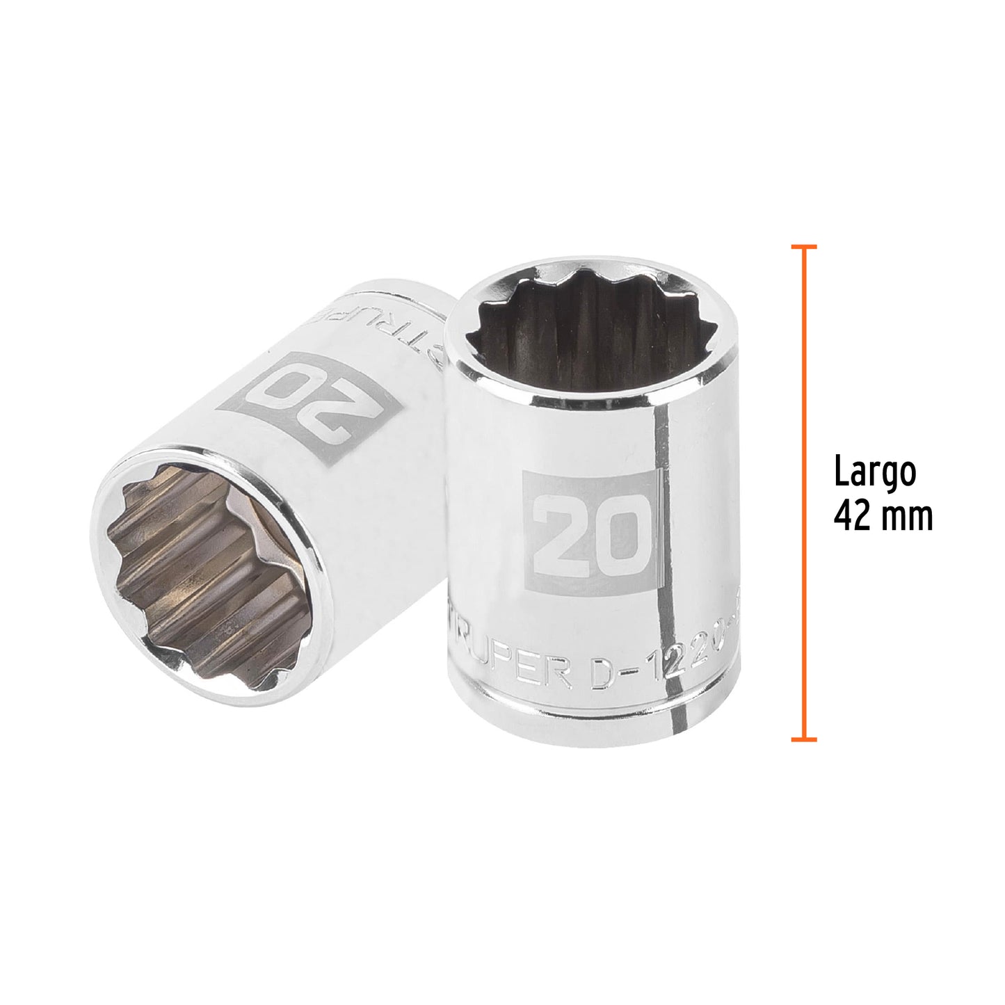 Dado 20 mm 12p cuadro 1/2pulg