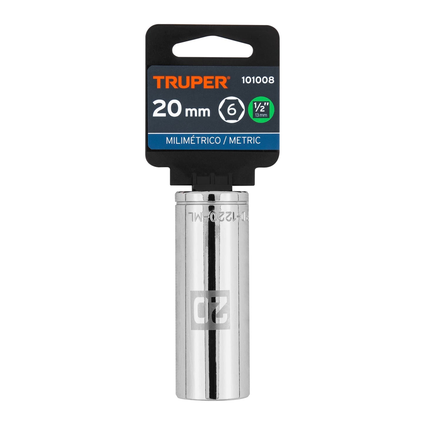 Dado largo 20 mm 6p cuadro 1/2pulg