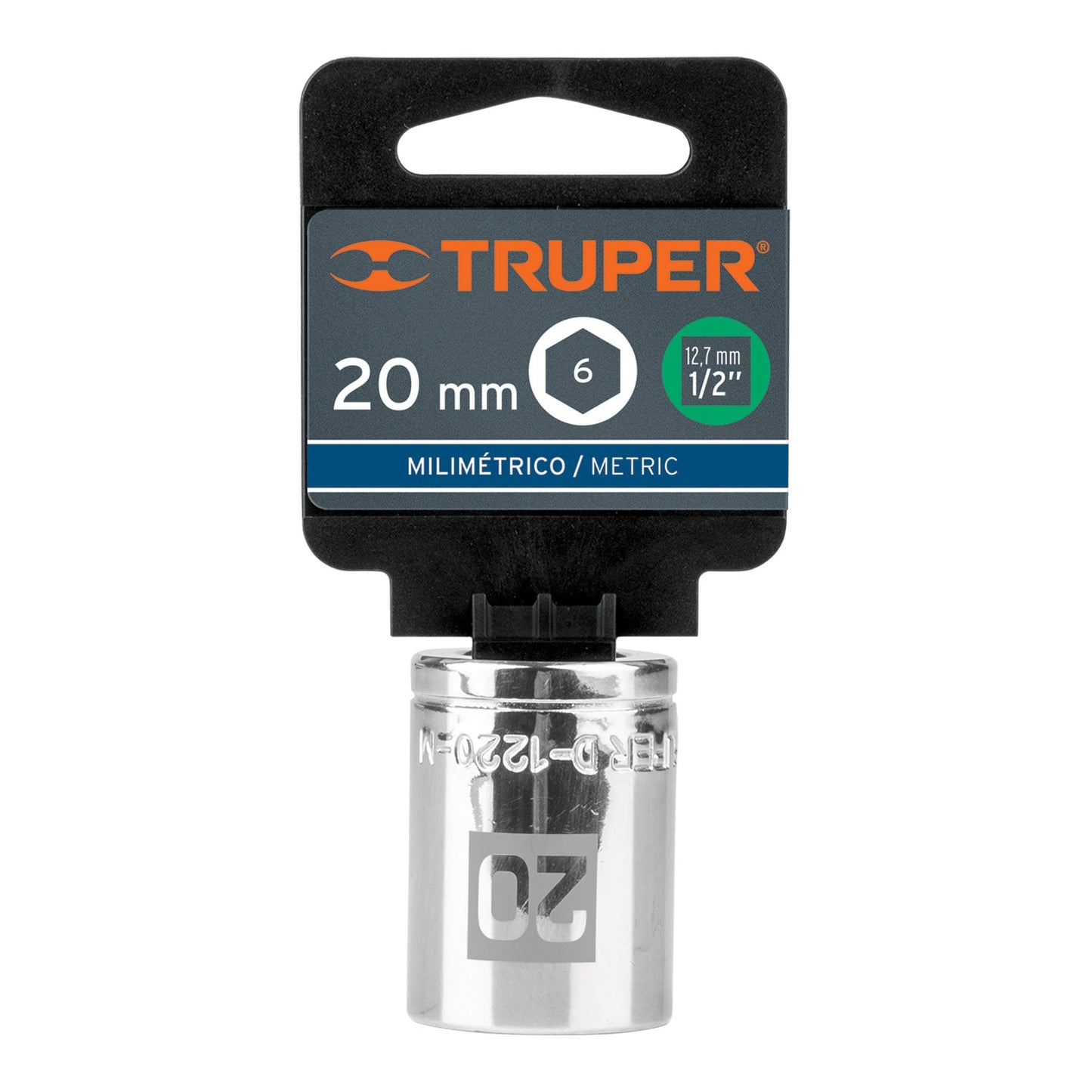 Dado 20 mm 6p cuadro 1/2pulg