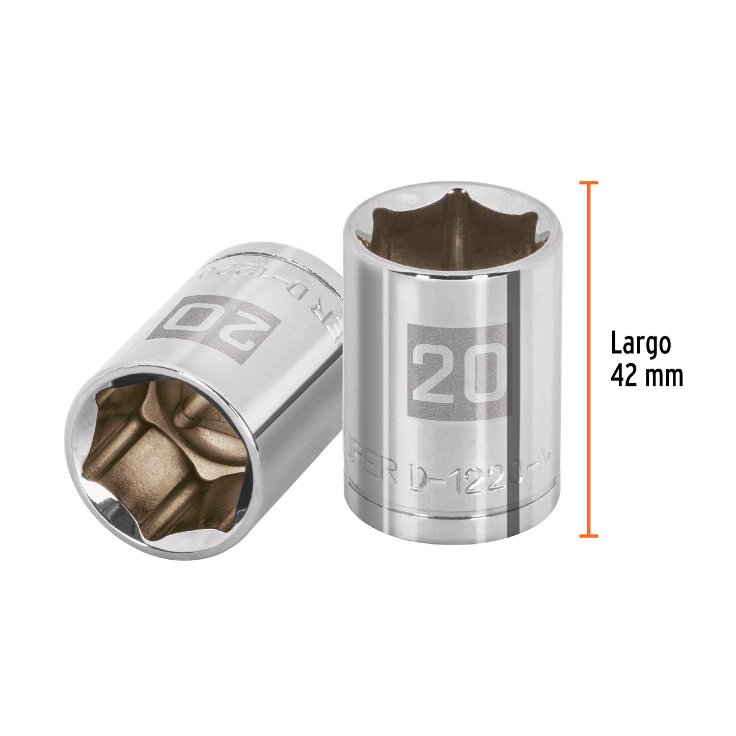 Dado 20 mm 6p cuadro 1/2pulg