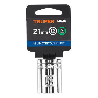 Dado 21 mm 12p cuadro 1/2pulg