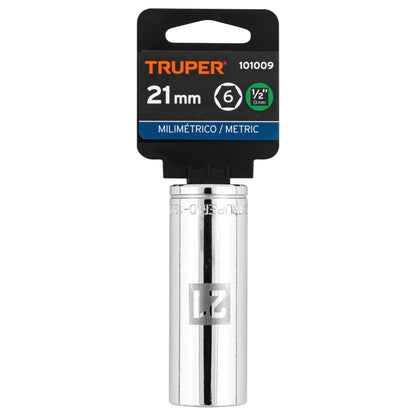 Dado largo 21 mm 6p cuadro 1/2pulg