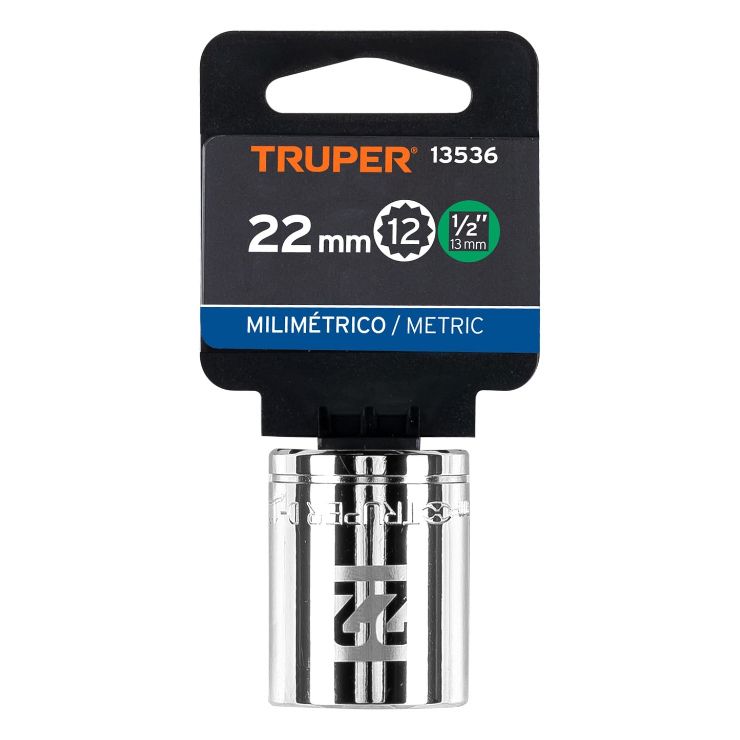 Dado 22 mm 12p cuadro 1/2pulg