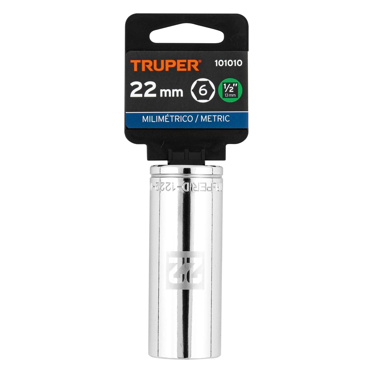 Dado largo 22 mm 6p cuadro 1/2pulg
