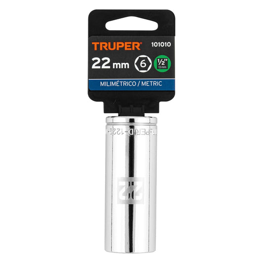 Dado largo 22 mm 6p cuadro 1/2pulg