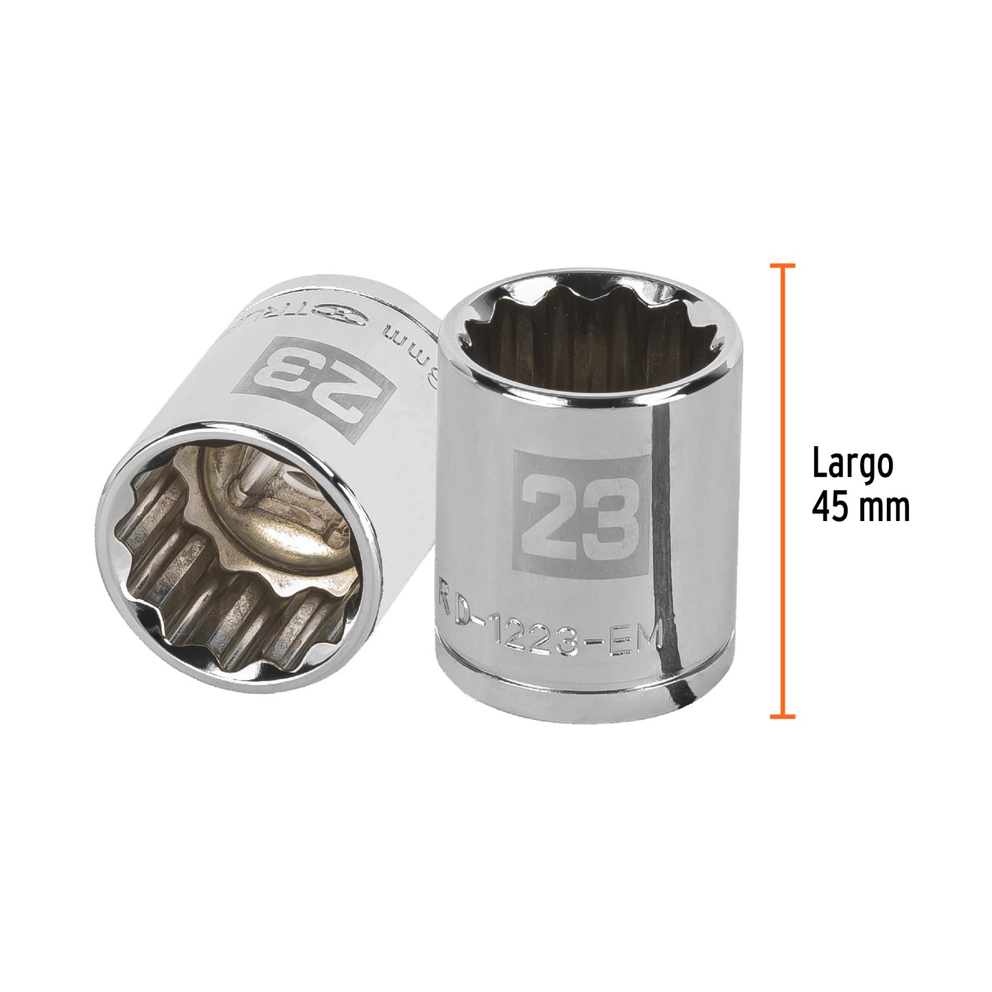 Dado 23 mm 12p cuadro 1/2pulg