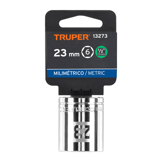 Dado 23 mm 6p cuadro 1/2pulg