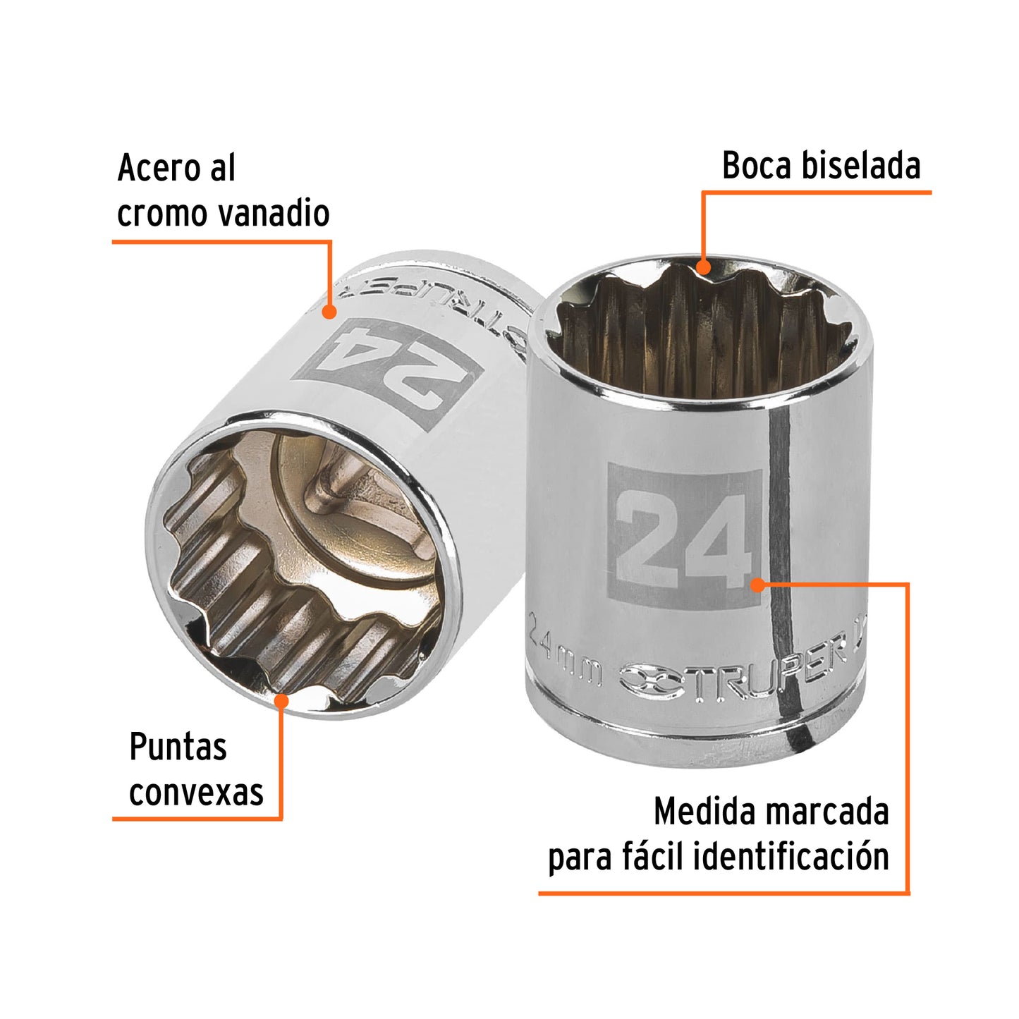 Dado 24 mm 12p cuadro 1/2pulg