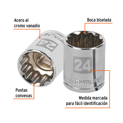 Dado 24 mm 12p cuadro 1/2pulg