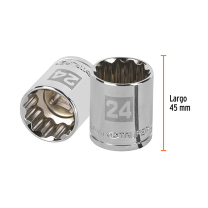 Dado 24 mm 12p cuadro 1/2pulg