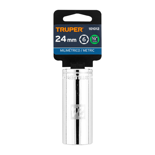 Dado largo 24 mm 6p cuadro 1/2pulg