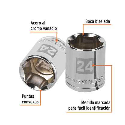 Dado 24 mm 6p cuadro 1/2pulg
